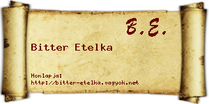 Bitter Etelka névjegykártya